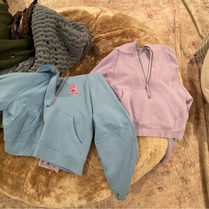 Blue and Purple Half-Zip Sweatshirts